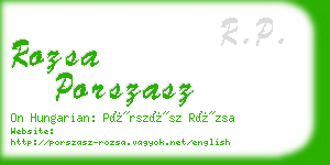 rozsa porszasz business card